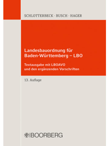 Richard Boorberg Verlag Buch - Landesbauordnung für Baden-Württemberg - LBO