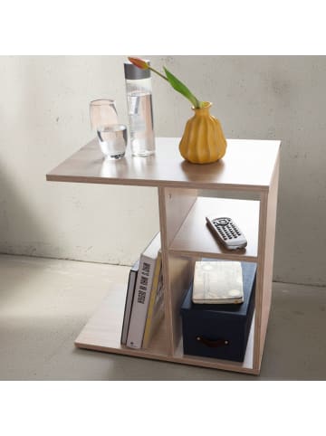 KADIMA DESIGN Beistelltisch 50x50x30 cm Holz Design Anstelltisch Sofa, in Sonoma