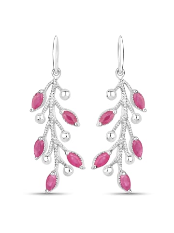 Rafaela Donata Ohrringe Floral Sterling Silber Rubin in silber
