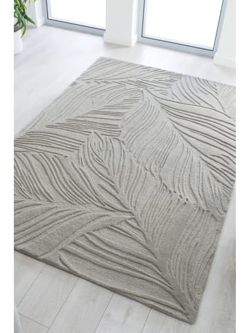 KADIMA DESIGN Handgetufteter Teppich aus 100% Wolle in beruhigenden Farben in Grau