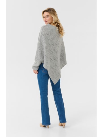 Cream Poncho CRHoliday Loose fit in Light Grey Melange