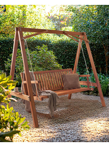 Beliani Gartenschaukel FICARELLA in Braun - (W) 203 x (H) 186 x (L) 132 cm