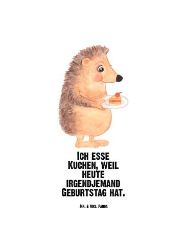 Mr. & Mrs. Panda Isolierte Trinkflasche Igel Kuchenstück mit Spruch in Weiß