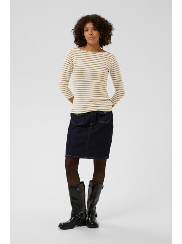 Kaffe Langarm-Shirt KAliddy Regular fit in Chalk/Petrified - Pink Heart