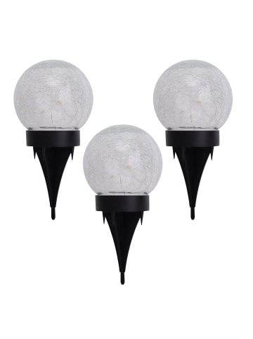 näve LED Solarleuchte "CRACKLE" in weiß - (L)12 cm x (B)12 cm x (H)16 cm