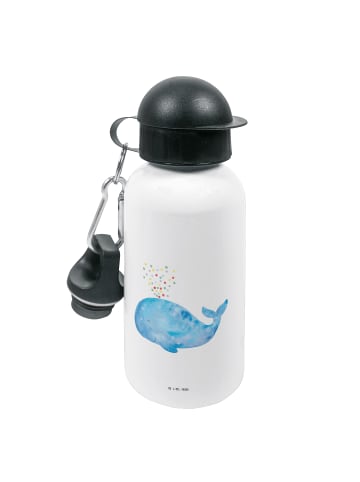 Mr. & Mrs. Panda Trinkflasche Wal Konfetti ohne Spruch in Weiß