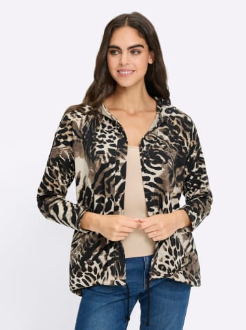 Heine Shirtjacke in schwarz-sand-bedruckt