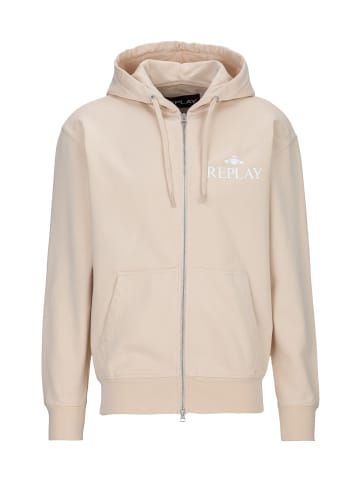 Replay Kapuzensweatshirt Piece Dyed Cotton Fleece in beige