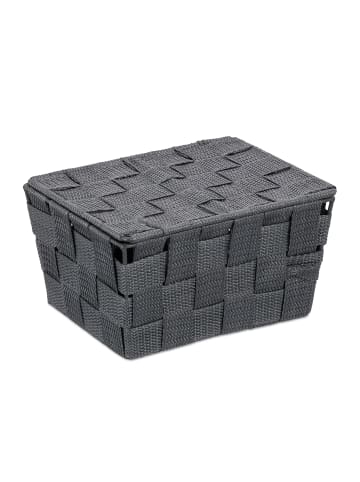 relaxdays 2x Aufbewahrungskorb in Grau - (B)19,5x (H)10,5 x (T)14,5 cm