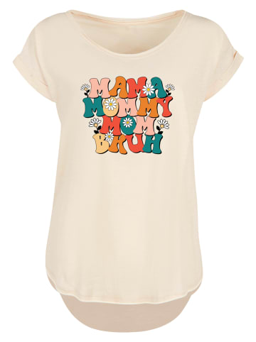 F4NT4STIC T-Shirt Mothers Day Floral Accent Mom Life in Whitesand