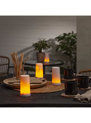 STAR Trading Starterset LED Tischkerze ,Diner‘ mit Flammen-Effekt, Micro-USB, 5 Stü