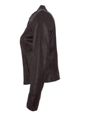 JILANI Lederjacke Lammnappa in Schokobraun