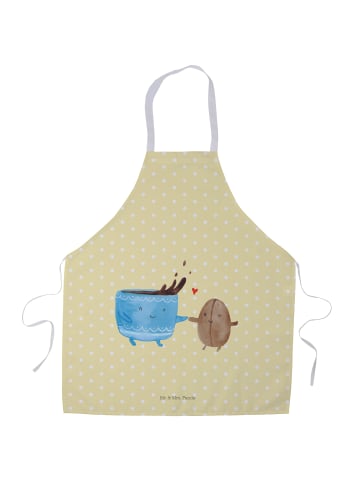 Mr. & Mrs. Panda Schürze Kaffee Bohne ohne Spruch in Gelb Pastell