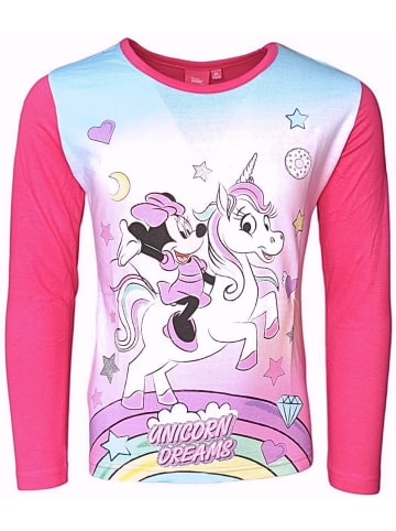 Disney Minnie Mouse Langarmshirt Disney Minnie Mouse & Einhorn in Dunkelpink