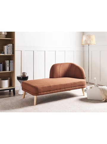 Beliani Chaiselongue TANLAY in Braun - (W) 74 x (H) 78 x (L) 153 cm