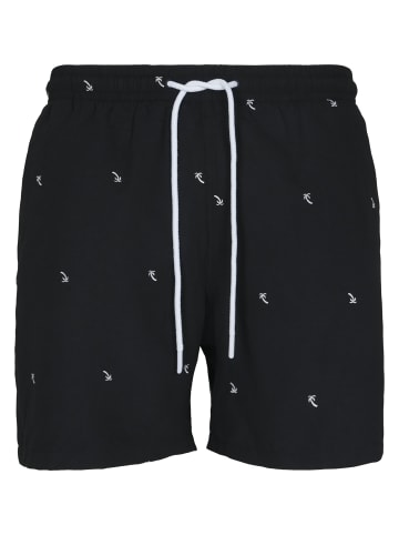 Urban Classics Urban Classics Herren Embroidery Swim Shorts in black/palmtree