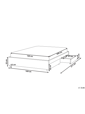 Beliani 6-tlg Doppelbett PRADES in Beige