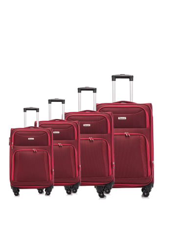 Cheffinger 4 tlg. Reisekofferset aus Stoff in Rot