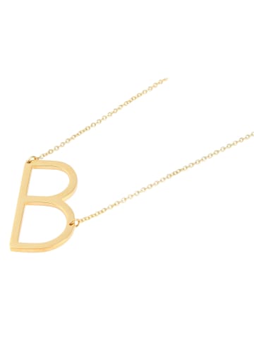 Adeliás Damen Halskette mit Anhänger – Buchstabe aus Edelstahl in gold