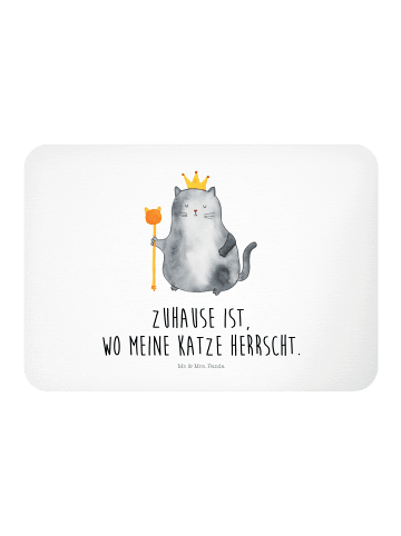 Mr. & Mrs. Panda Magnet Katze König mit Spruch in Weiß