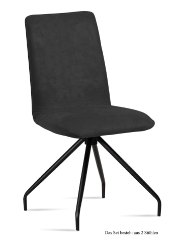 58 aufm Kessel ESSZIMMERSTUHL (2er-Set) Desiri 47x92x60 Schwarz/Anthrazit