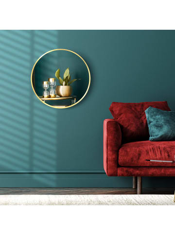 Kleankin Badspiegel-50L x 2B x 50H cm-Gold