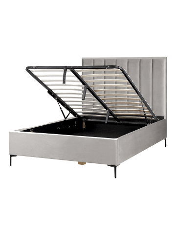 Beliani Doppelbett SEZANNE in Grau/Schwarz - (W) 150 x (H) 142 x (L) 215 cm