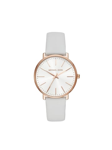 Michael Kors Pyper Uhr roségold weiß Lederarmband