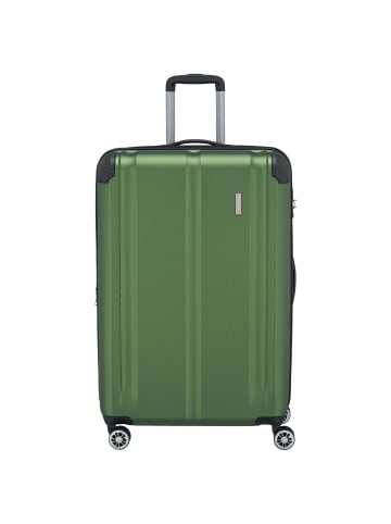travelite City - 4-Rollen-Trolley erw. L 77 cm (anthrazit) in grün