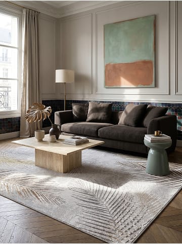 KADIMA DESIGN Teppich Kurzflor Floral pflegeleicht Wohnzimmer Schlafzimmer Flur in Grau