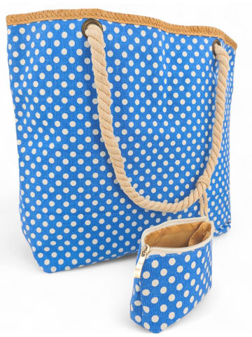 styleBREAKER Strandtasche in Blau-Weiß