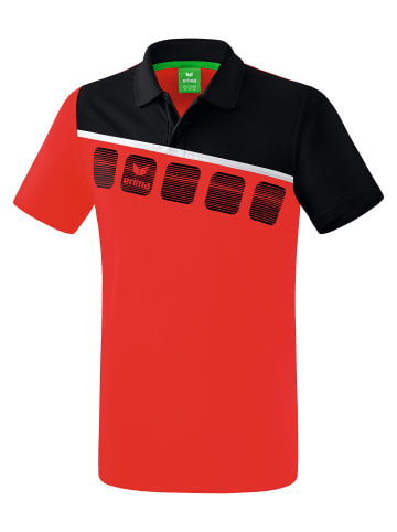 erima 5-C Poloshirt in rot/schwarz/weiss