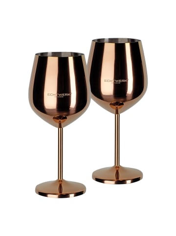 Echtwerk 2 er-Set Edelstahl Weinglas/Weinkelch bruchsicher 500 ml in Kupfer