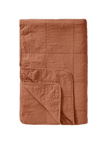 IB Laursen Vintage Quilt unifarben Baumwolldecke in siena