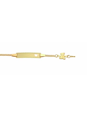 Adeliás Damen 333 Gold Flach Panzer Armband Mit Motiven 14 cm Ø 1,7 mm in gold