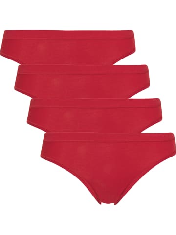 Con-ta Baumwolle, Feinripp Hüftslip 4er-Pack in rot