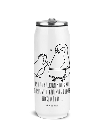 Mr. & Mrs. Panda Isolierbecher Pinguin mit Kind mit Spruch in Weiß
