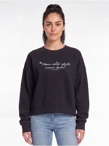 wat? Apparel Sweatshirt Wenn nicht jetzt wann dann in Schwarz