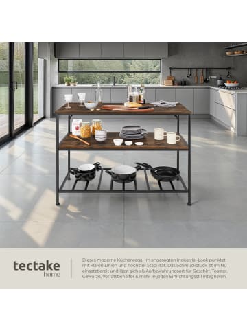 tectake Küchen-Standregal, 120 x 60 x 90,5 cm, 2 Ablagen und Gitterablage
