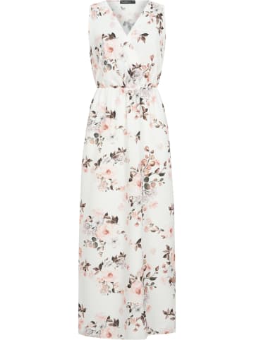 Cloud5ive Cloud5ive Maxi Kleid in Wickeloptik mit Blumen All Over Print in white