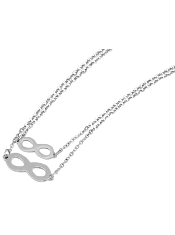 Adeliás Damen Halskette mit Anhänger – Unendlichkeitszeichen aus Edelstahl in silber
