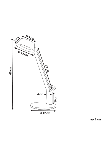 Beliani Büroleuchten CHAMAELEON in Kupfer - (W) 17 x (H) 40 x (L) 17 cm