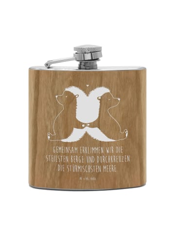 Mr. & Mrs. Panda Flachmann Igel händchenhaltend mit Spruch in Braun