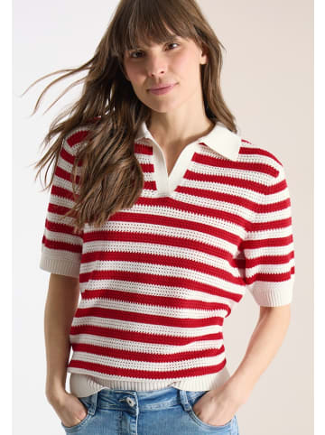 Cecil Kurzarm Poloshirt in Mesh-Qualität in Rot