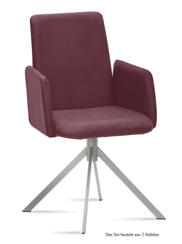 58 aufm Kessel ARMLEHNSTUHL (2er-Set) Dorina 52x92x60 Edelstahl/Marsala