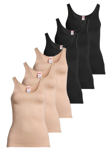 Conta Unterhemd / Top Modal in Schwarz / beige