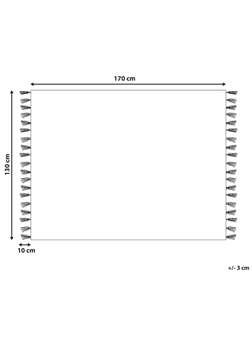 Beliani Kuscheldecke KULAC in Schwarz/Weiß - (W) 130 x (H) 1 x (L) 170 cm