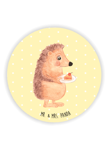 Mr. & Mrs. Panda Pinnwand Magnet Igel Kuchenstück ohne Spruch in Gelb Pastell
