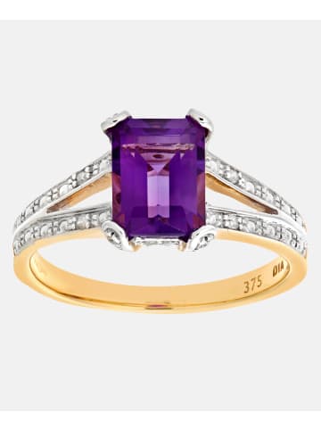 Diamant L'éternel Ring aus 375 Gelbgold mit Diamant mit Amethyst