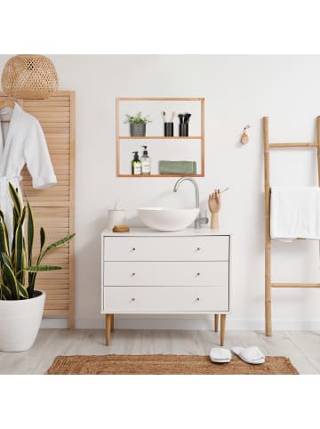 relaxdays Wandregal in Natur - (B)60 x (H)54 x (T)15 cm